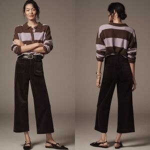 NWT Maeve The Colette Corduroy Crop Wide Leg Pant - Brown - Size 23